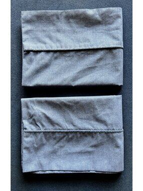 Pair Chambray Denim Pillowcases Standard WAMSUTTA Blue Cotton Poly USA Made Vtg